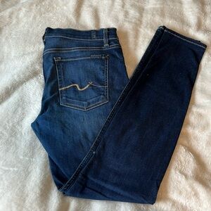 Broken in skinny jean high wasted - W32 - dark blue denim